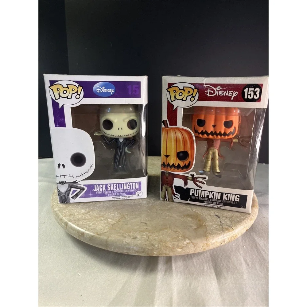 2 Funko POP! Disney Jack Skellington  #15 And Disney Pumpkin King #153 New